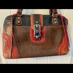 Marc Chantal (MC) Shoulder Bag Faux Leather Black, Brown, Red and Rust Beautiful